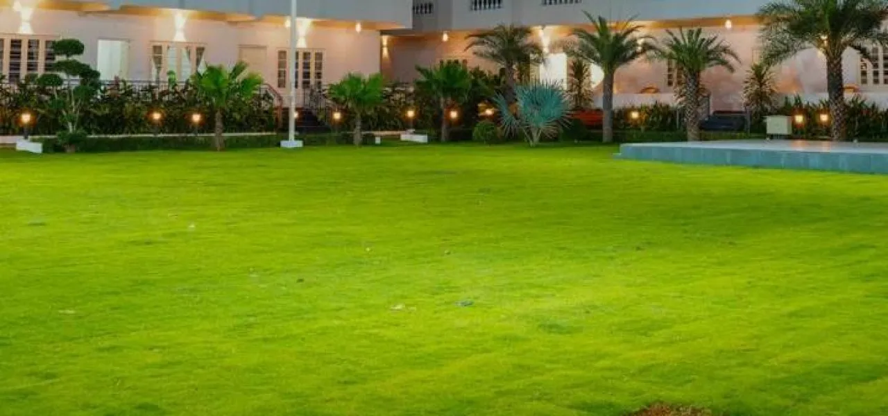 Lawn at Rainy Retreat, Maheshwaram