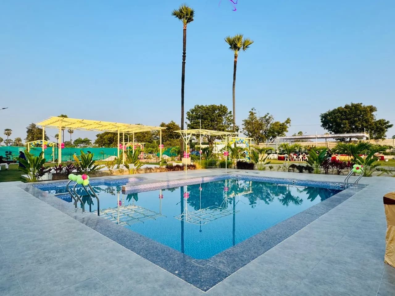 Private swimming pool at sparkle trees farmstay, Hayathnagar